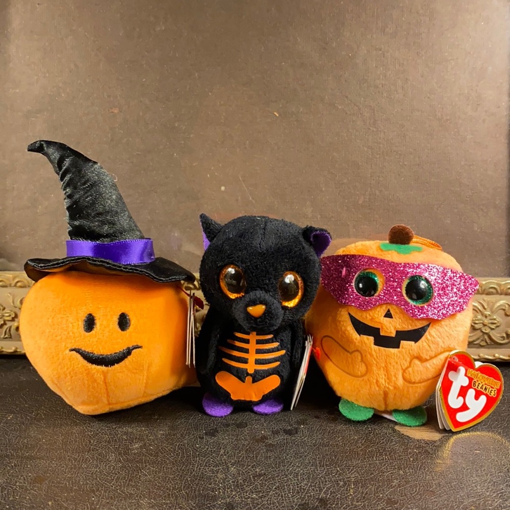 COPY - 3- Beanie Baby Halloween Bundle. Scaredy, Witchy and Mystery 2012, 2013,…